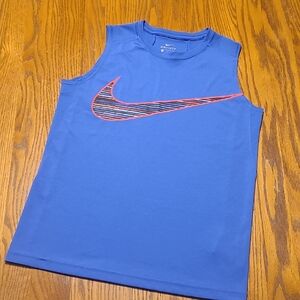 Nike Boys' Blue Sleeveless Dri-FIT Sleeveless Shirt - Boy's Large